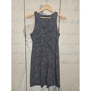 Athleta Navy Blue White Geometric Dash Print Sleeveless Shift Dress Small